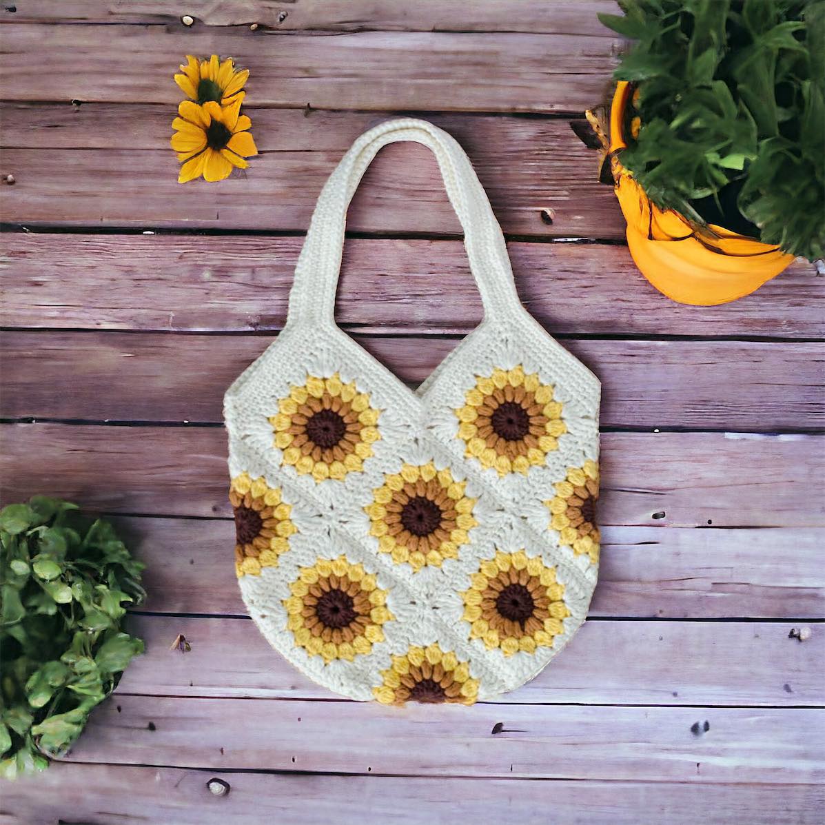 2024 Crochet Sunflower Tote